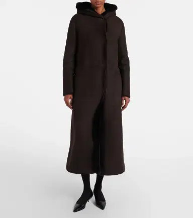 The Row Anaya hooded shearling-trimmed suede coat | Thumbnail 3 The Row Anaya hooded shearling-trimmed suede coat | Thumbnail 3