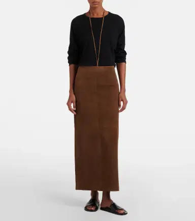 The Row Erina suede pencil skirt | Thumbnail 5