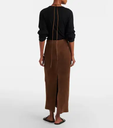 The Row Erina suede pencil skirt | Thumbnail 6
