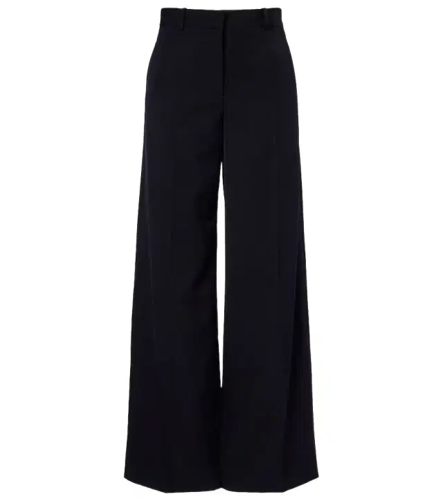 Dender wool gabardine wide-leg pants