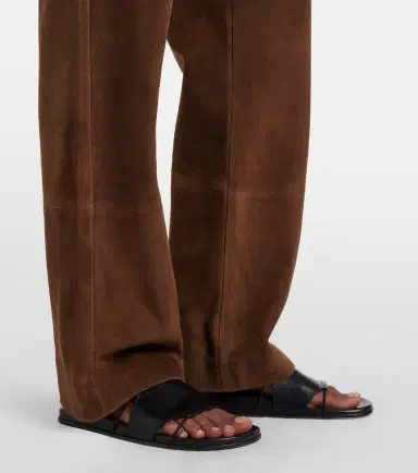 The Row Kenan suede bootcut pants | Thumbnail 4 The Row Kenan suede bootcut pants | Thumbnail 4