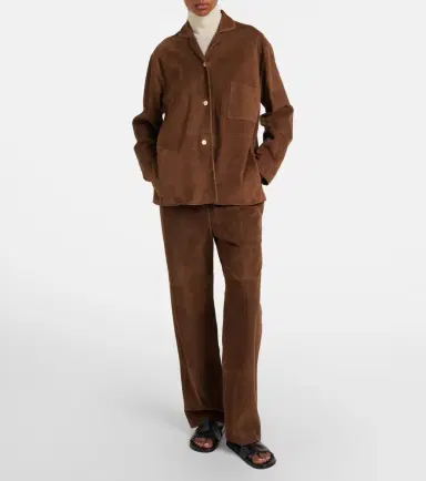 The Row Kenan suede bootcut pants | Thumbnail 6 The Row Kenan suede bootcut pants | Thumbnail 6