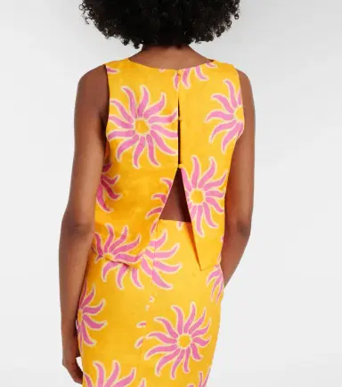 Cala de la Cruz Avelino printed linen crop top | Thumbnail 4