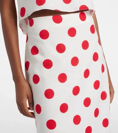Cala de la Cruz Bruna polka-dot linen maxi skirt | Thumbnail 3