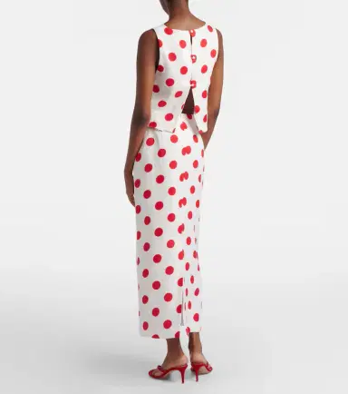 Cala de la Cruz Bruna polka-dot linen maxi skirt | Thumbnail 4
