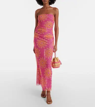 Cala de la Cruz Daphne printed mesh midi dress | Thumbnail 3 Cala de la Cruz Daphne printed mesh midi dress | Thumbnail 3