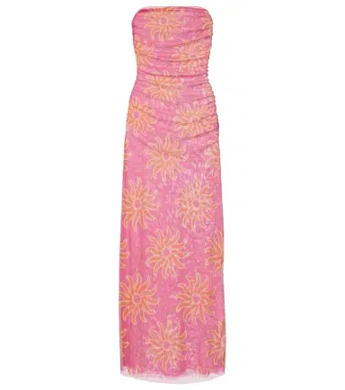 Cala de la Cruz Daphne printed mesh midi dress | Thumbnail 1 Cala de la Cruz Daphne printed mesh midi dress | Thumbnail 1