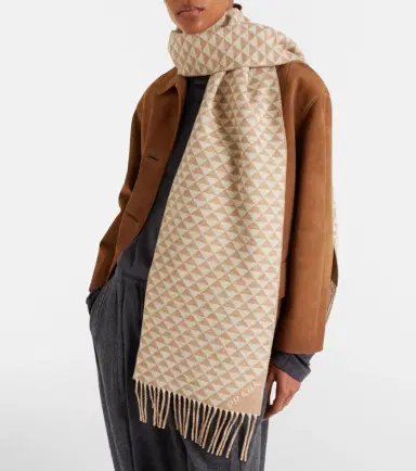 Prada Symbole wool and cashmere scarf | Thumbnail 5
