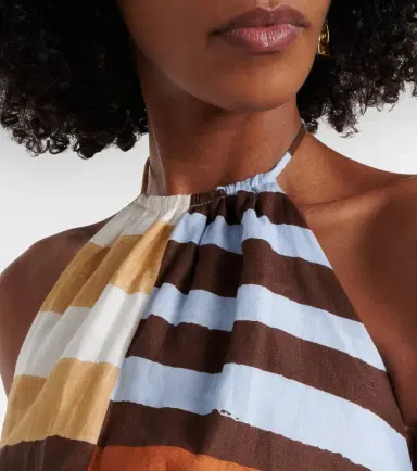 Cala de la Cruz Lodi striped linen crop top | Thumbnail 3