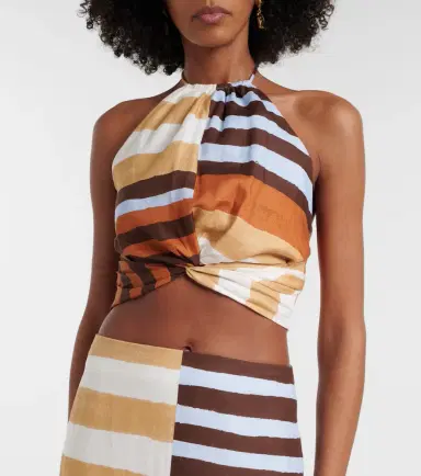 Cala de la Cruz Lodi striped linen crop top | Thumbnail 5