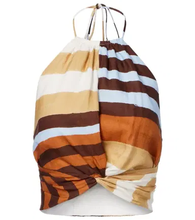 Cala de la Cruz Lodi striped linen crop top | Thumbnail 1