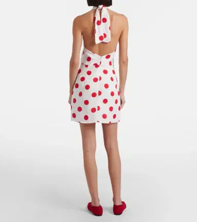 Cala de la Cruz Veneta polka-dot halterneck linen minidress | Thumbnail 3