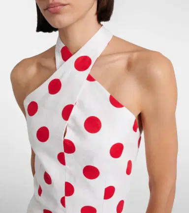 Cala de la Cruz Veneta polka-dot halterneck linen minidress | Thumbnail 5
