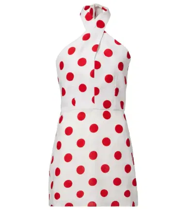 Cala de la Cruz Veneta polka-dot halterneck linen minidress | Thumbnail 1