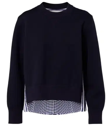 Sacai Striped cotton-blend sweatshirt | Thumbnail 1 Sacai Striped cotton-blend sweatshirt | Thumbnail 1