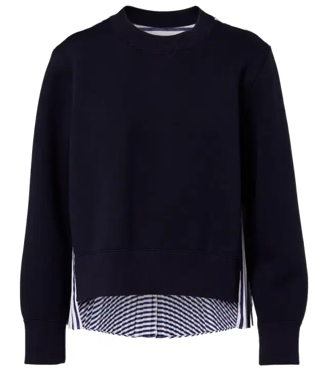 Sacai Striped cotton-blend sweatshirt