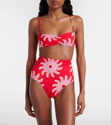 Cala de la Cruz Lilo printed ruched bikini top | Thumbnail 2