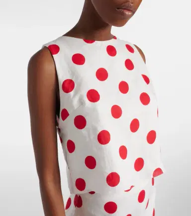 Cala de la Cruz Avelino polka-dot linen crop top | Thumbnail 2