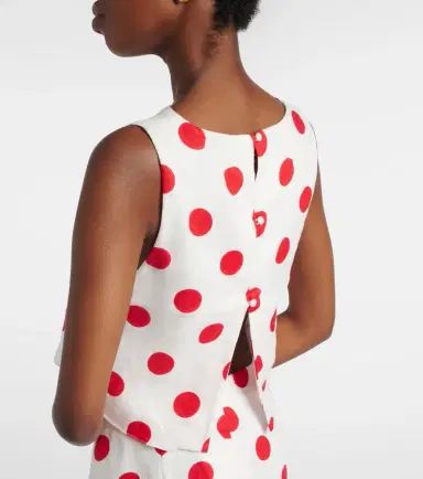 Cala de la Cruz Avelino polka-dot linen crop top | Thumbnail 3