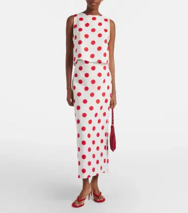 Cala de la Cruz Avelino polka-dot linen crop top | Thumbnail 4