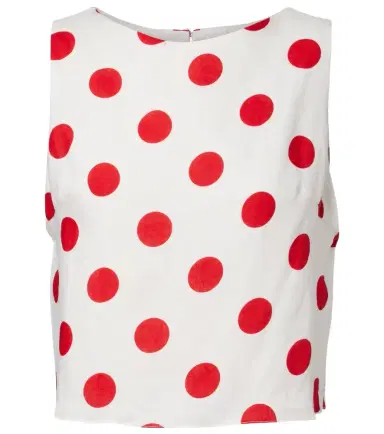 Cala de la Cruz Avelino polka-dot linen crop top | Thumbnail 1