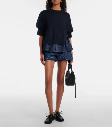 Sacai Layered denim shirt | Thumbnail 6