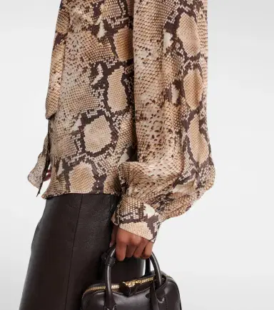 7 For All Mankind Snake-print tie-neck blouse | Thumbnail 2 7 For All Mankind Snake-print tie-neck blouse | Thumbnail 2