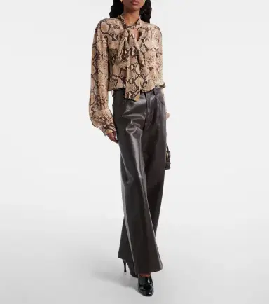 7 For All Mankind Snake-print tie-neck blouse | Thumbnail 5 7 For All Mankind Snake-print tie-neck blouse | Thumbnail 5