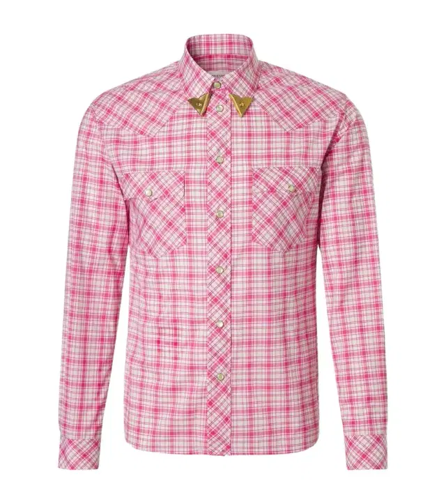 Versace Checked cotton poplin shirt