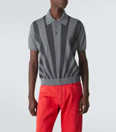 Versace Intarsia virgin wool polo sweater | Thumbnail 2 Versace Intarsia virgin wool polo sweater | Thumbnail 2