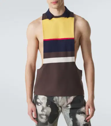 Versace Striped cotton tank top | Thumbnail 4 Versace Striped cotton tank top | Thumbnail 4