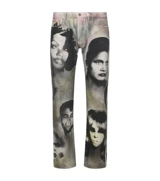 Printed straight jeans