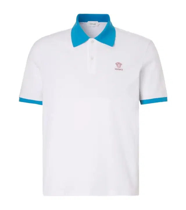 Versace Printed cotton piqué polo shirt