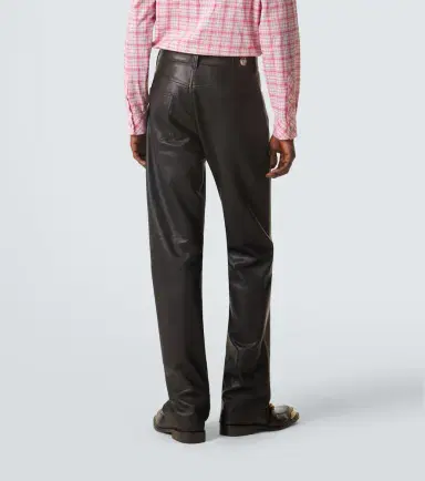 Versace Leather straight pants | Thumbnail 4