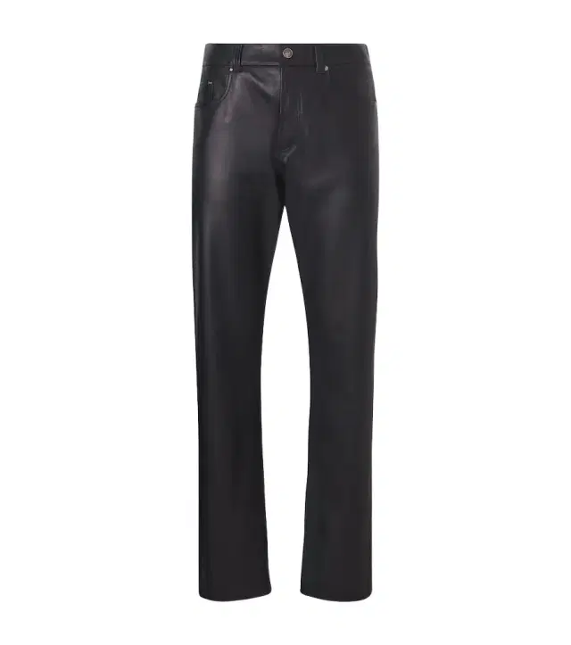 Leather straight pants