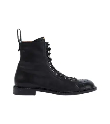 Versace Billy perforated leather combat boots | Thumbnail 1