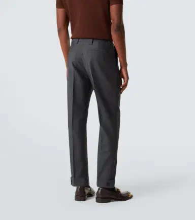 Versace Cropped wool and mohair straight pants | Thumbnail 4
