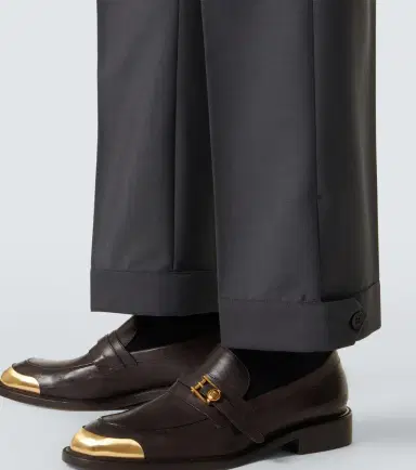 Versace Cropped wool and mohair straight pants | Thumbnail 6