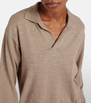 The Row Niosa cotton and linen polo sweater | Thumbnail 6
