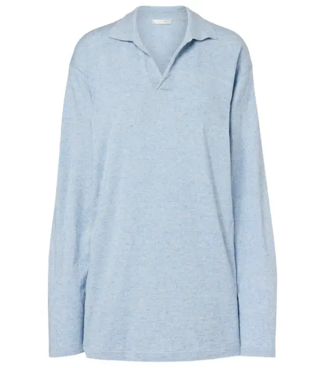 Niosa cotton and linen polo sweater