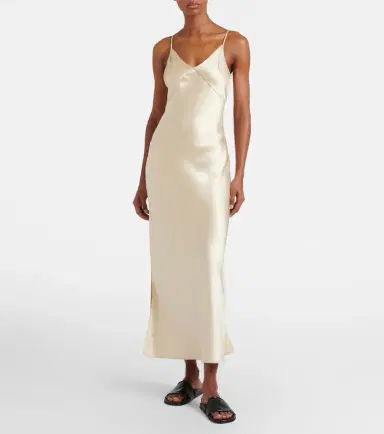 The Row Barika silk satin slip dress | Thumbnail 3
