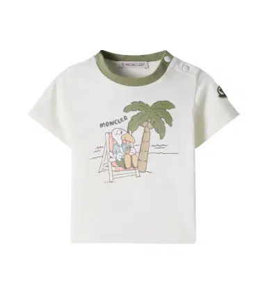 Moncler Enfant Baby logo printed cotton-blend T-shirt | Thumbnail 1