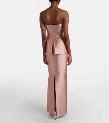 Solace London Lucille strapless satin gown | Thumbnail 3