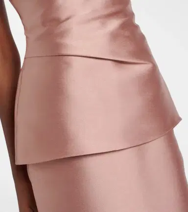 Solace London Lucille strapless satin gown | Thumbnail 4