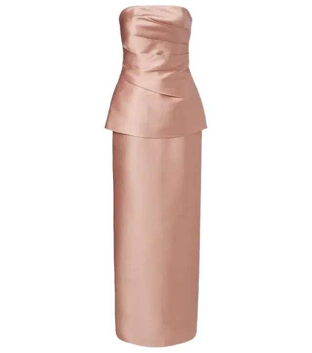 Lucille strapless satin gown