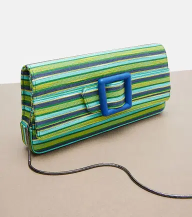 Manolo Blahnik Maygot Small striped clutch | Thumbnail 3
