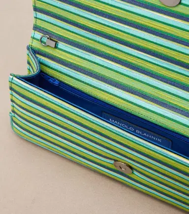 Manolo Blahnik Maygot Small striped clutch | Thumbnail 4