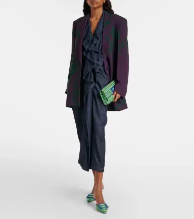 Manolo Blahnik Maygot Small striped clutch | Thumbnail 5