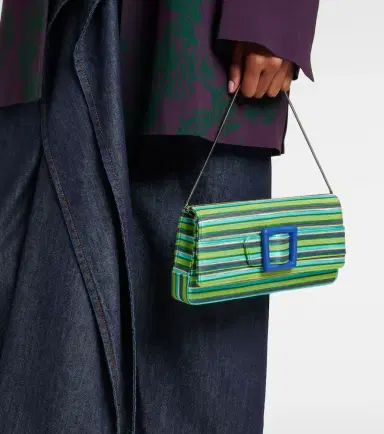 Manolo Blahnik Maygot Small striped clutch | Thumbnail 6
