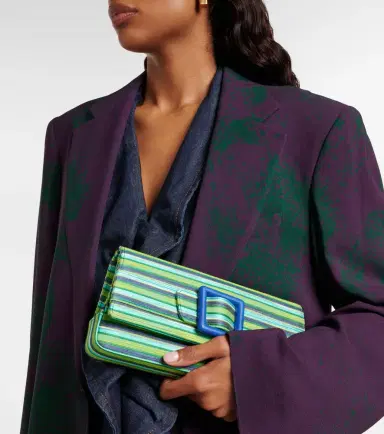 Manolo Blahnik Maygot Small striped clutch | Thumbnail 7